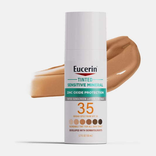 Protector solar facial mineral sensible con color FPS 35