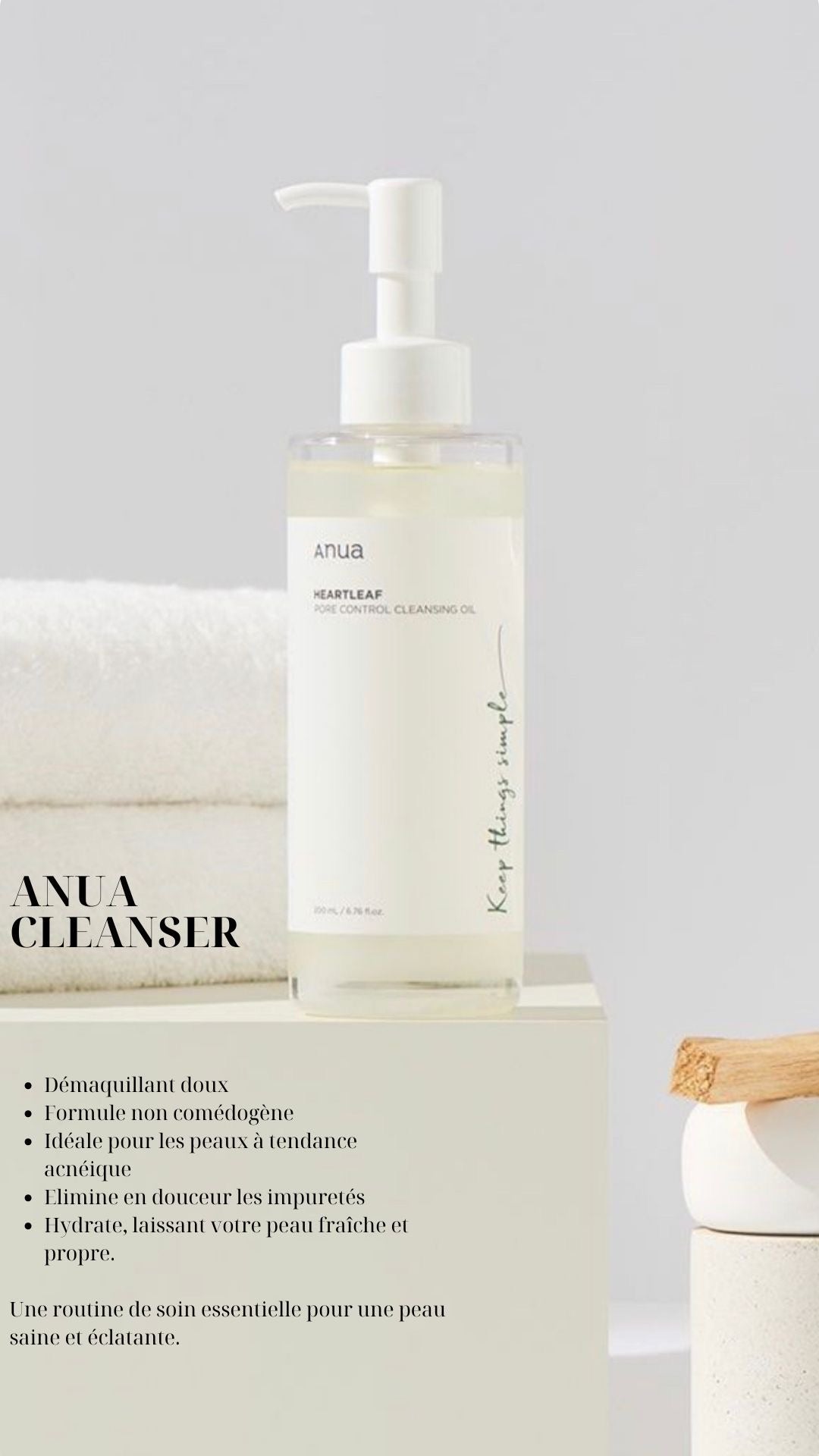 Aceite limpiador para el control de poros Heartleaf