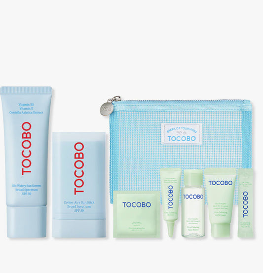 Kit de viaje con protección solar